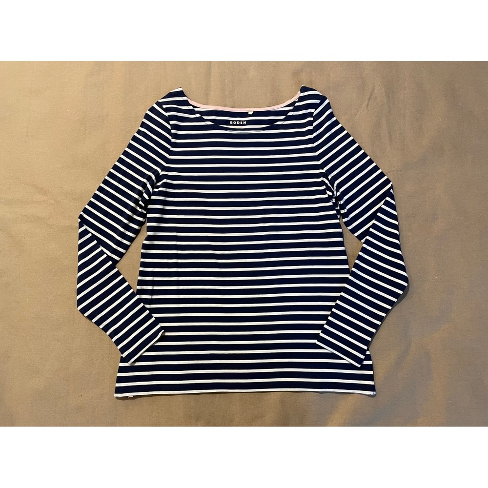 Boden Striped Boatneck Tunic Top US 8 Nautical Preppy French Girl Quiet Luxury